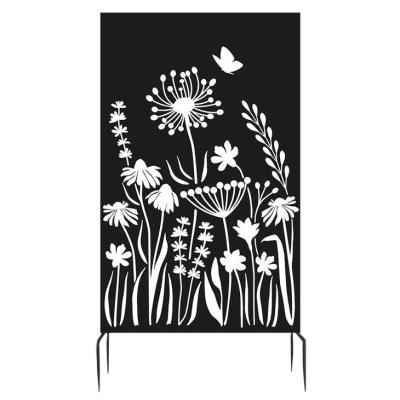 METAL TRELLIS FLOWERS BLACK 40" X 73"