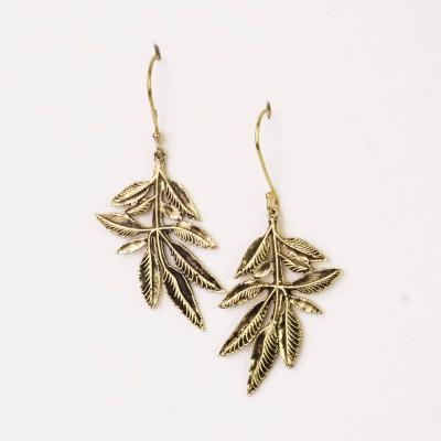 EARRING EVE LEAVES BRASS