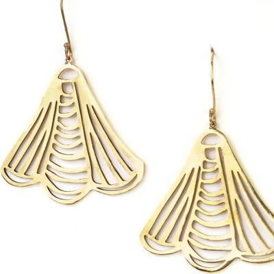 EARRING JOSIE FEATHERS BRASS