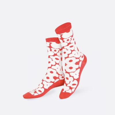 SOCKS FLOWER POWER RED ADULT
